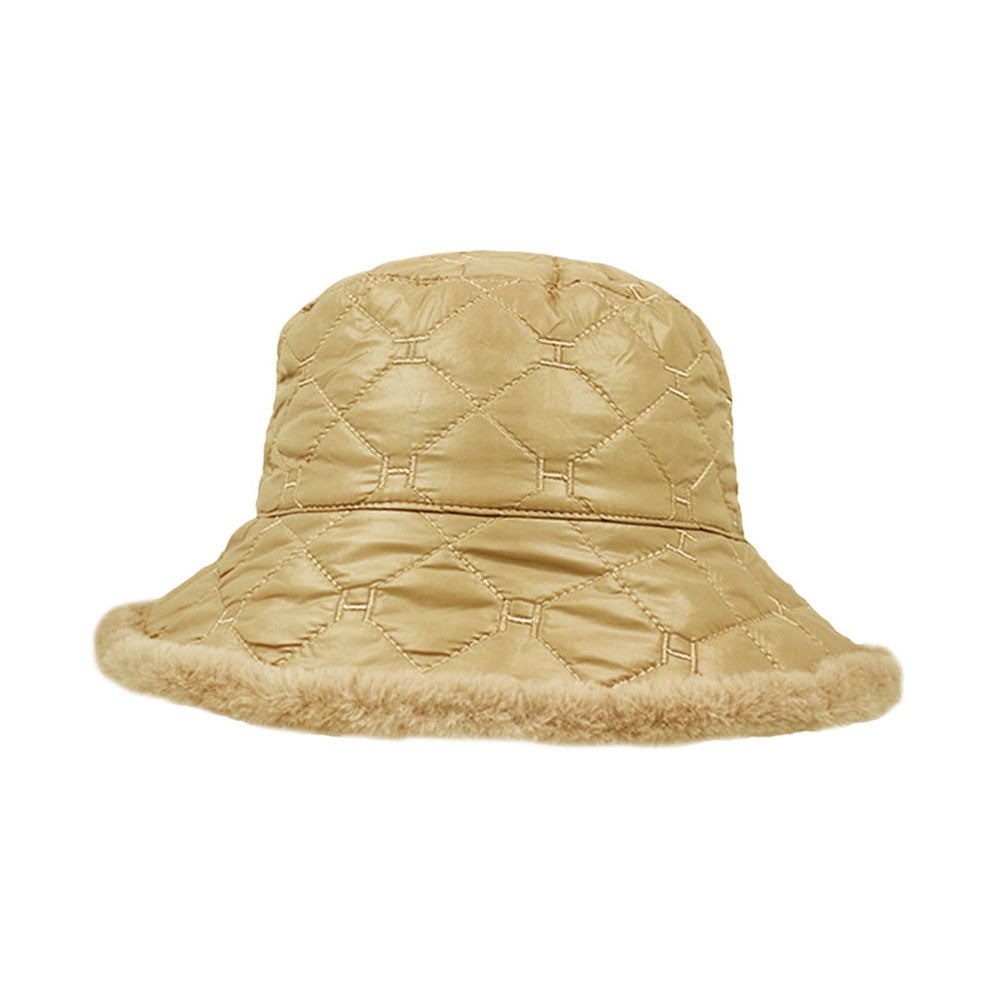 iLLASPARKZ Faux Fur Quilted Bucket Hat