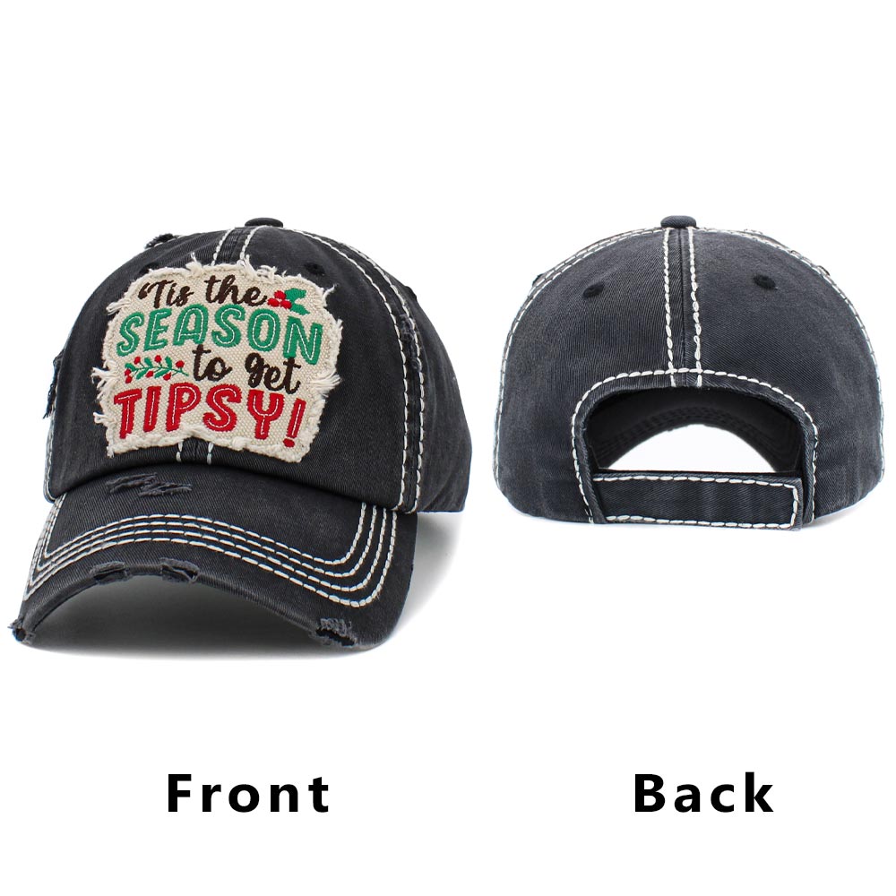 iLLASPARKZ Tis The Season To Get Tipsy ! Message Vintage Baseball Cap