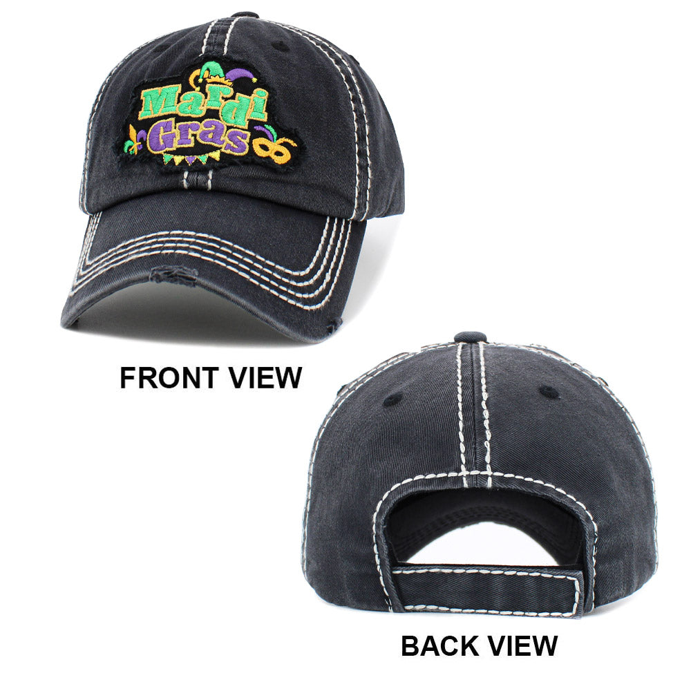 Mardi Gras Message Vintage Baseball Cap