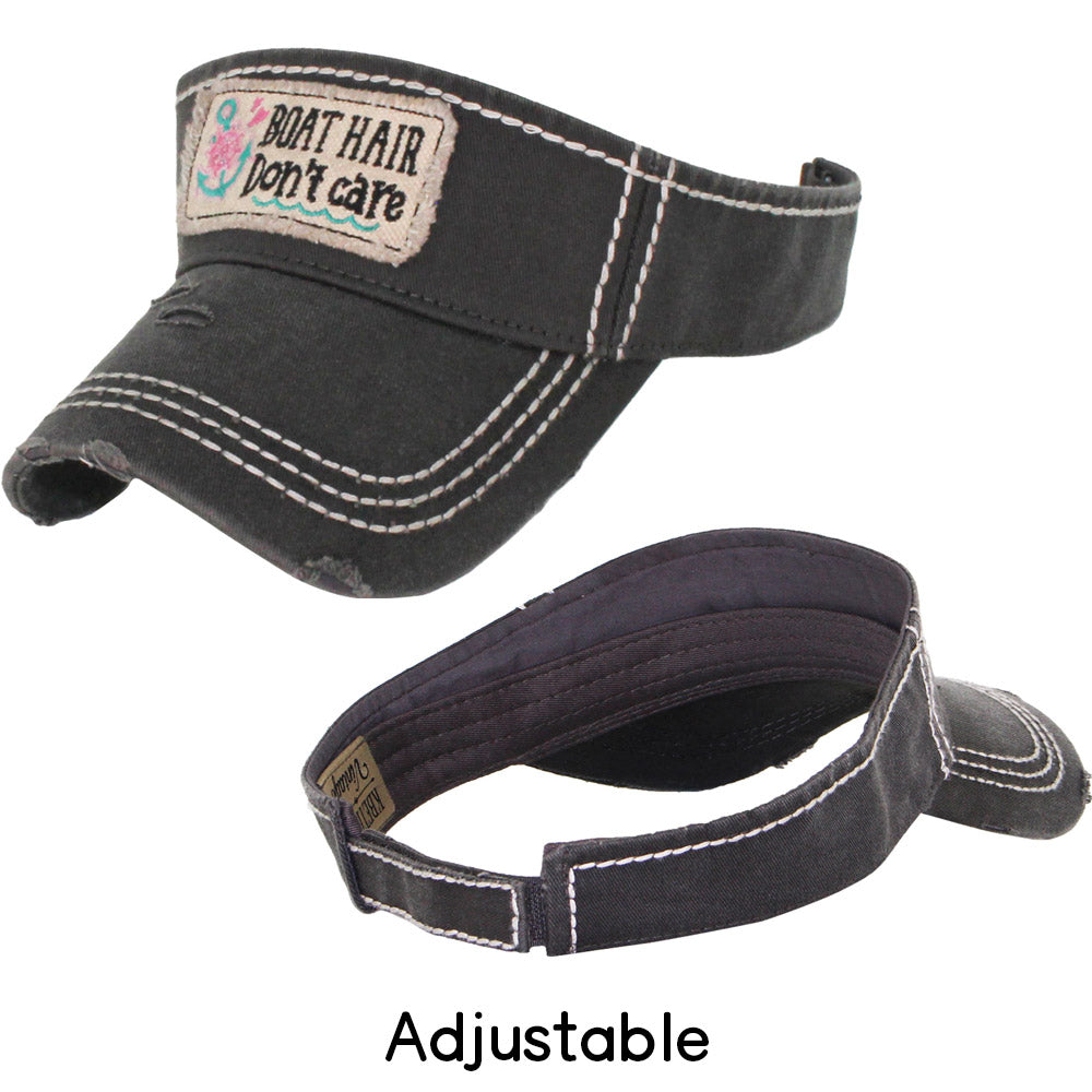 iLLASPARKZ BOAT HAIR Don't care Anchor Vintage Visor Hat