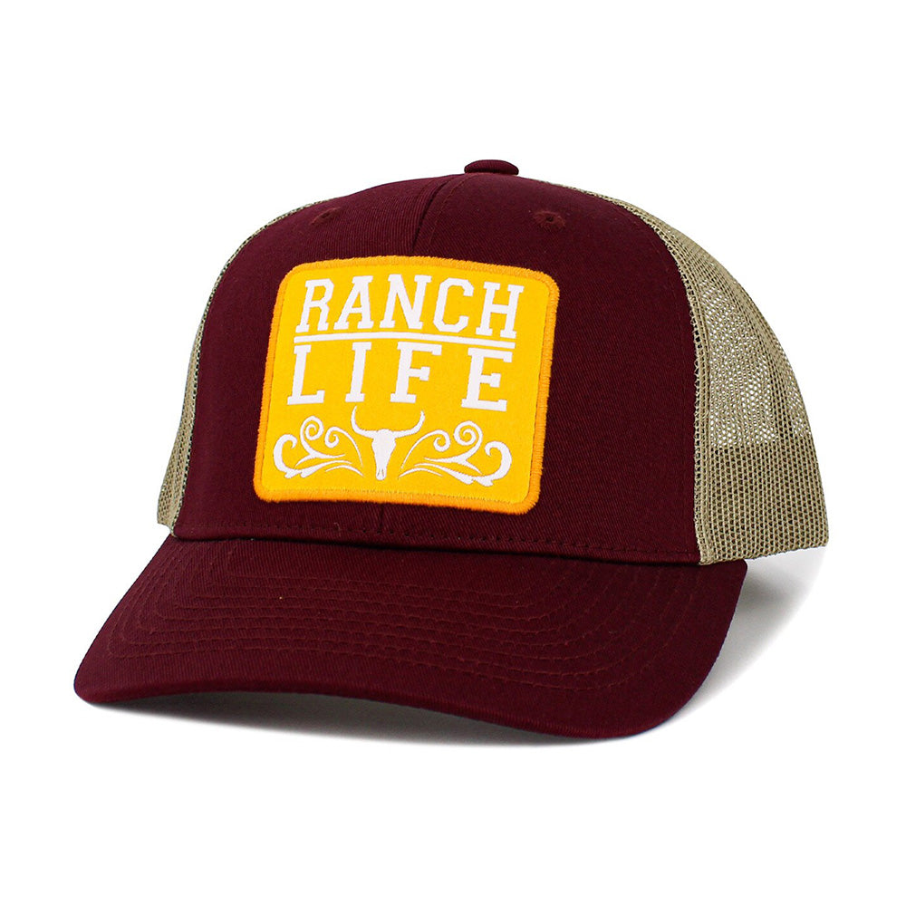 iLLASPARKZ RANCH LIFE Message Steer Head Patch Pointed Mesh Back Trucker Hat