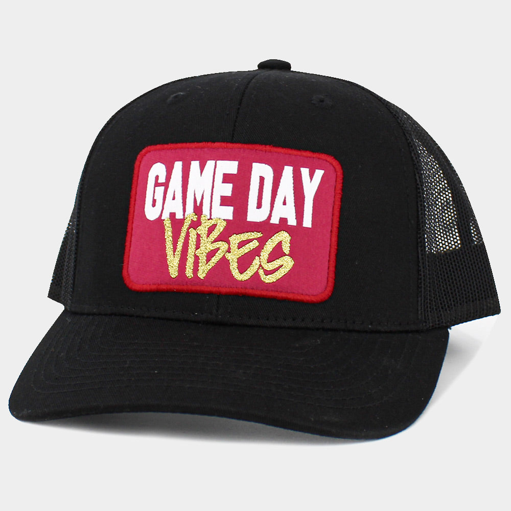 Game Day Vibes Message Mesh Back Baseball Cap