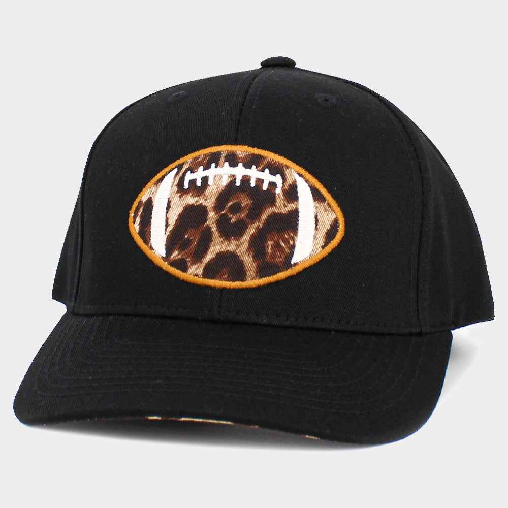 Leopard Football Ball Front Baseball Cap