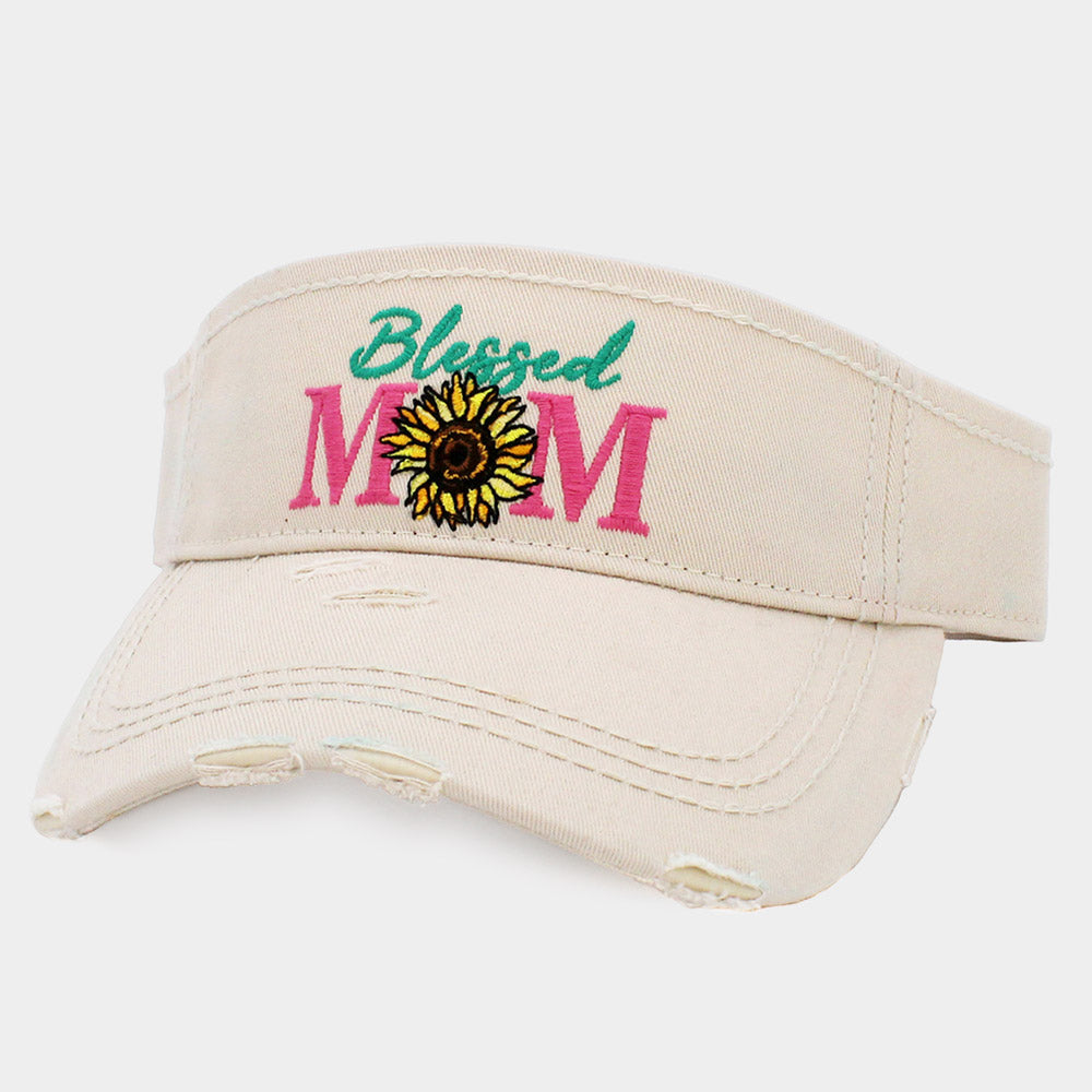 iLLASPARKZ Blessed Mom Sunflower Vintage Visor Hat