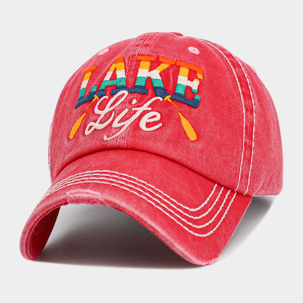 iLLASPARKZ LAKE Life Message Vintage Baseball Cap