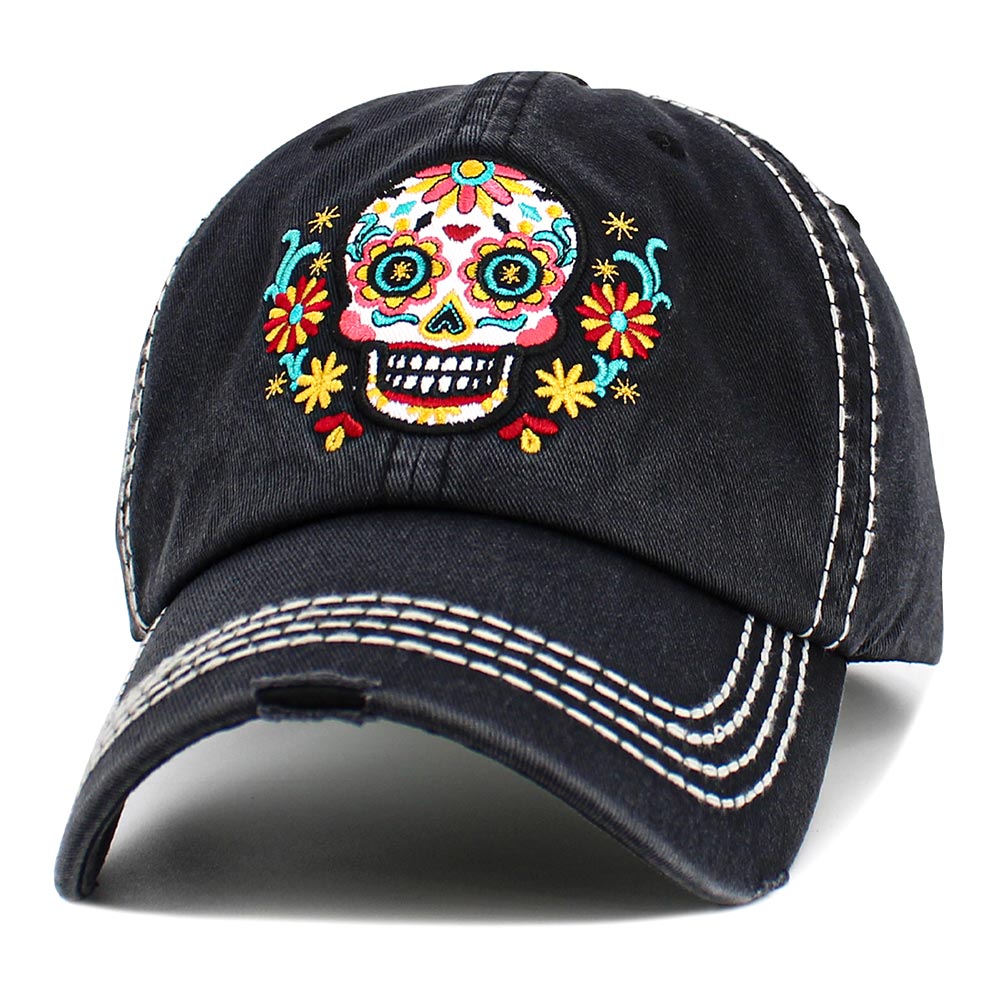 Sugar skull baseball cap outlet
