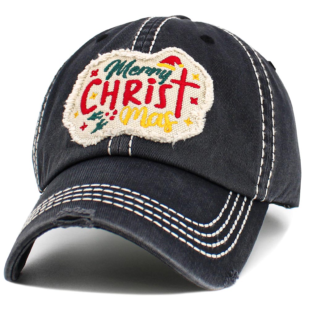 iLLASPARKZ Merry CHRISTMas Message Accented Vintage Baseball Cap