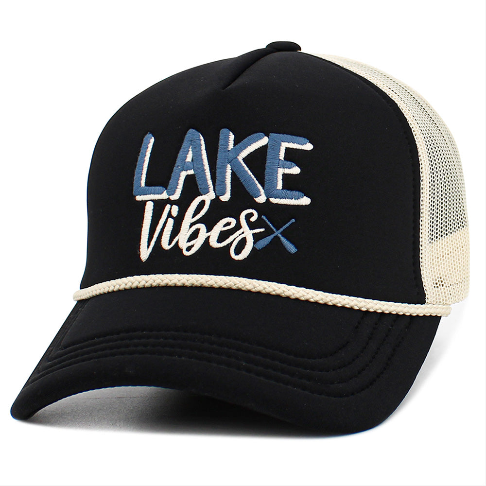 iLLASPARKZ LAKE Vibes Message Embroidered Mesh Back Trucker Hat