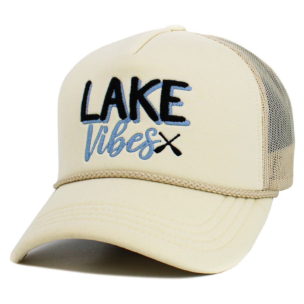 iLLASPARKZ LAKE Vibes Message Embroidered Mesh Back Trucker Hat