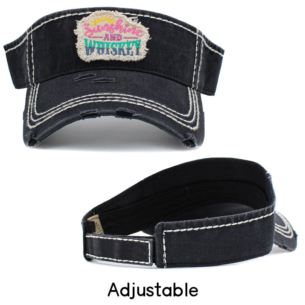 iLLASPARKZ Sunshine And Whiskey Vintage Visor Hat