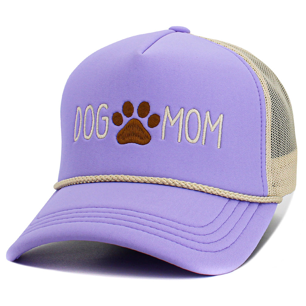 iLLASPARKZ DOG MOM Message Paw Embroidered Mesh Back Trucker Hat