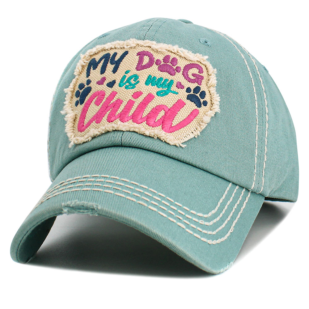 iLLASPARKZ MY DOG IS MY CHILD Message Vintage Baseball Cap