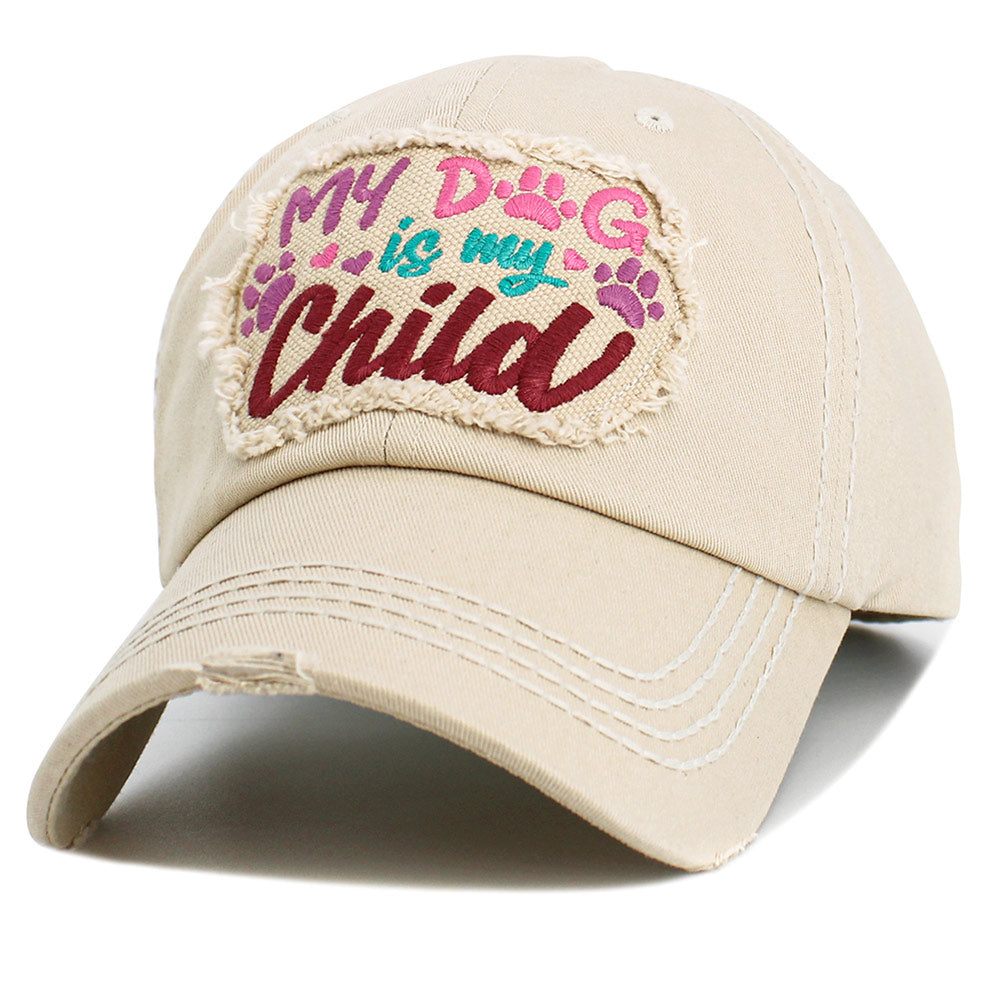 iLLASPARKZ MY DOG IS MY CHILD Message Vintage Baseball Cap