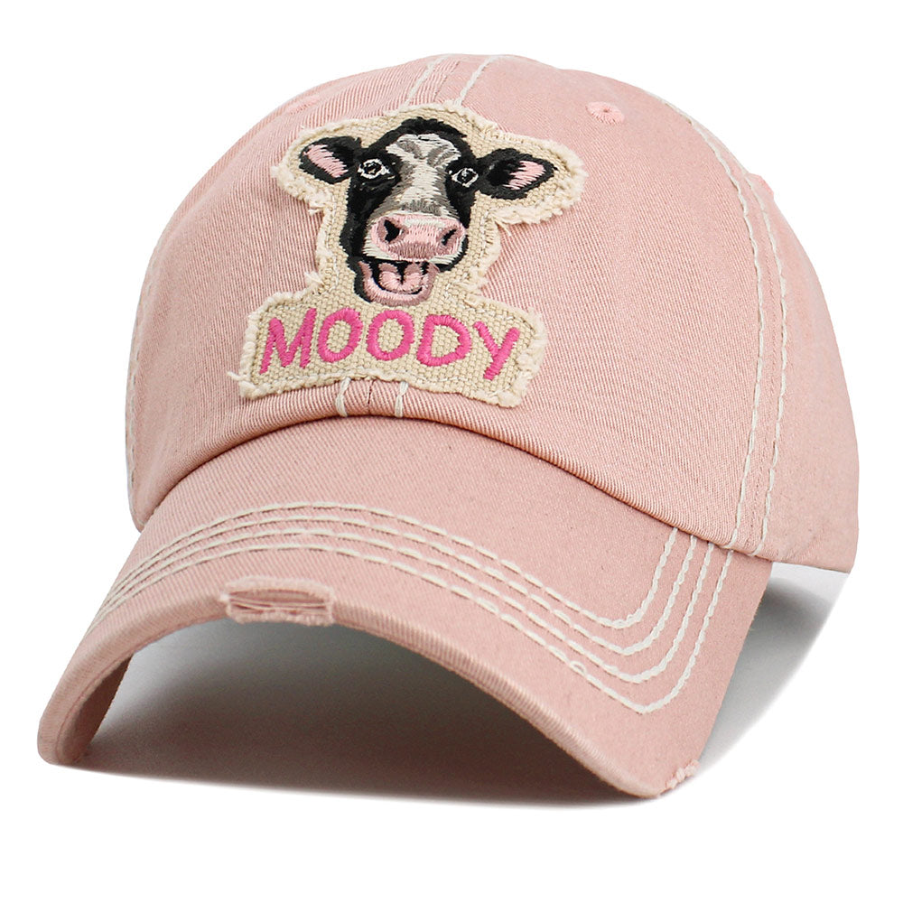 iLLASPARKZ MOODY Message Cow Vintage Baseball Cap