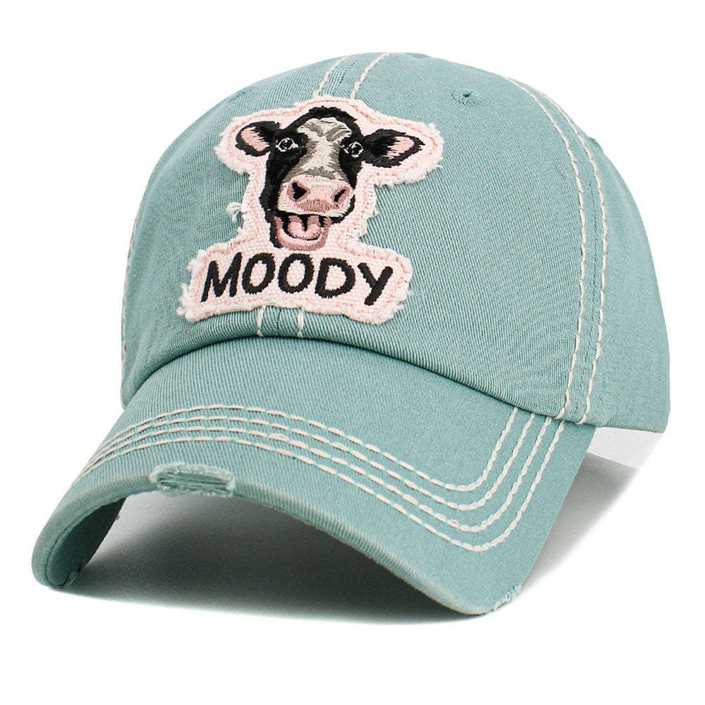 iLLASPARKZ MOODY Message Cow Vintage Baseball Cap