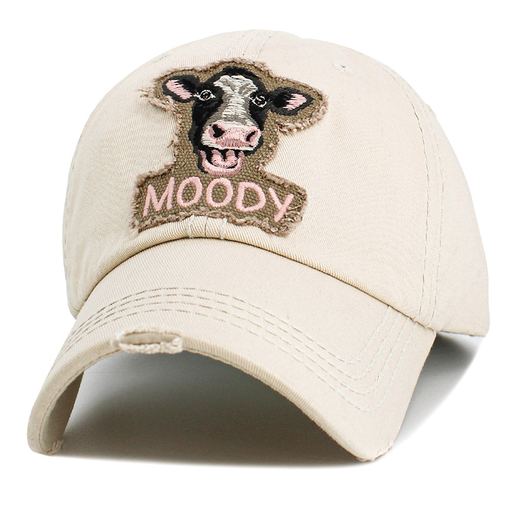 iLLASPARKZ MOODY Message Cow Vintage Baseball Cap
