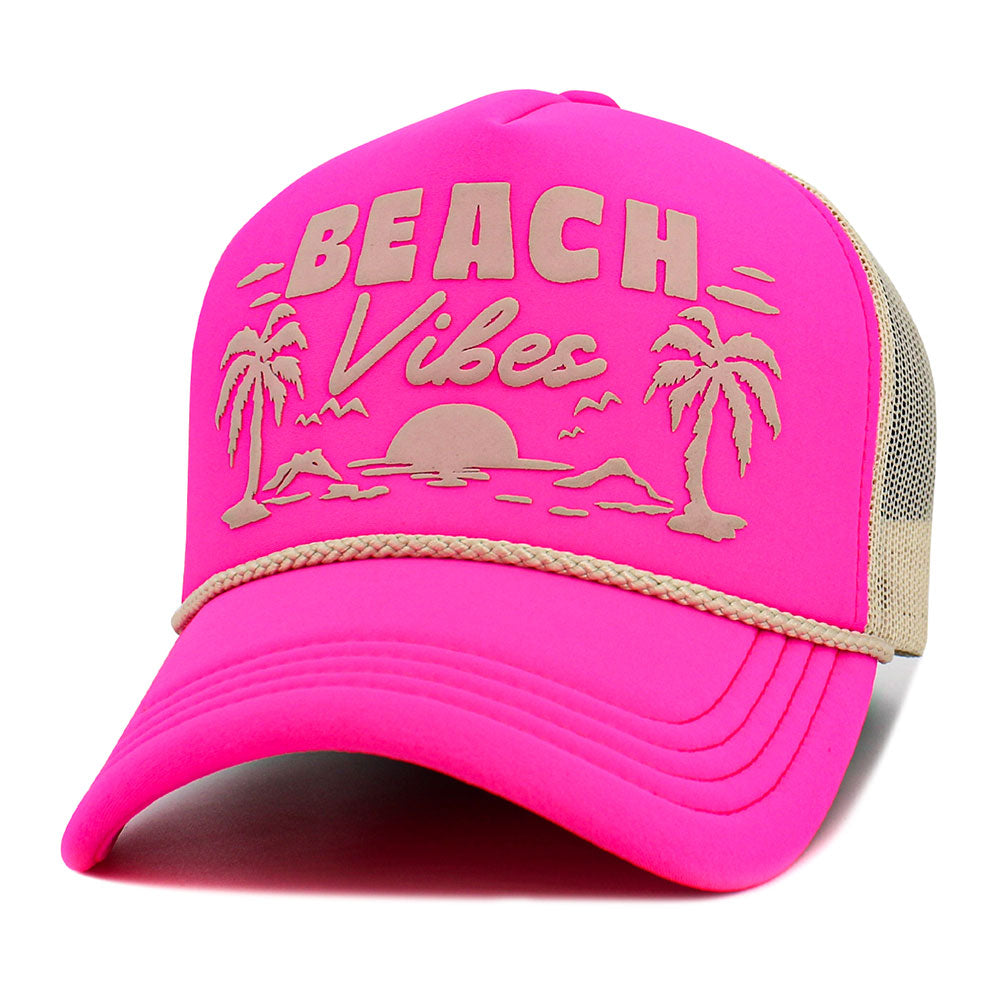 iLLASPARKZ BEACH VIBE Palm Tree Embroidered Mesh Back Trucker Hat