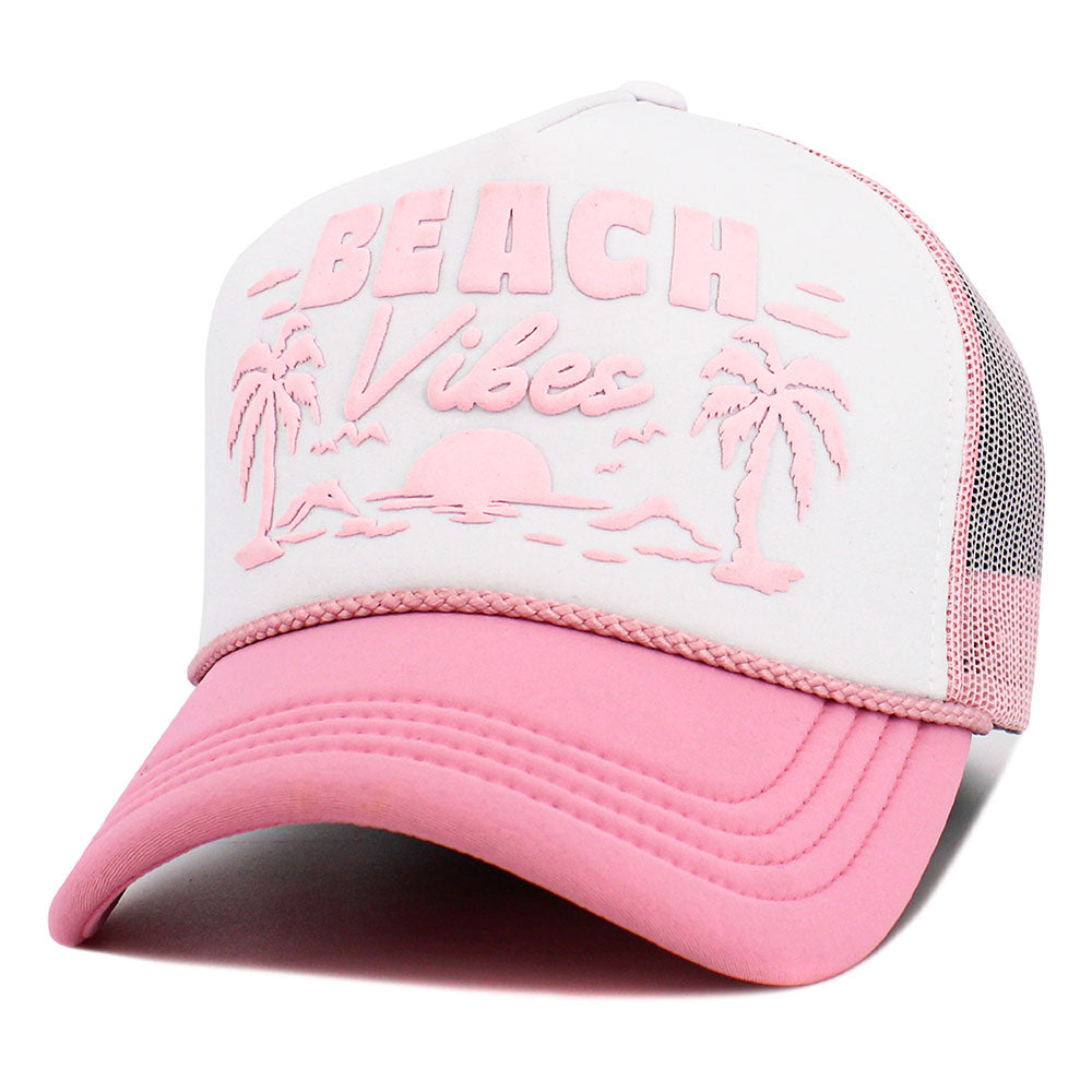 iLLASPARKZ BEACH VIBE Palm Tree Embroidered Mesh Back Trucker Hat