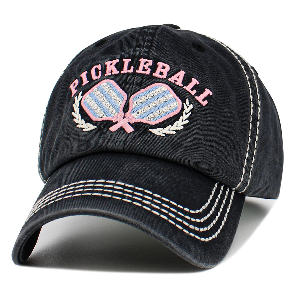 iLLASPARKZ PICKLEBALL Double Paddle Embroidered Vintage Baseball Cap