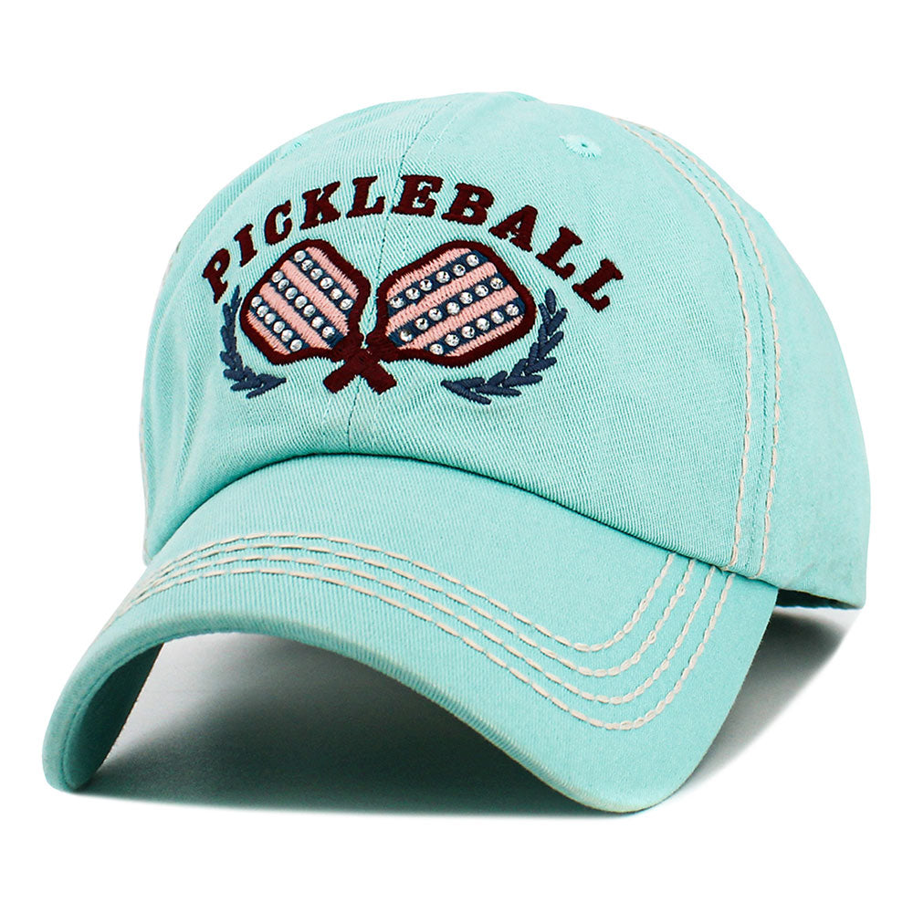 iLLASPARKZ PICKLEBALL Double Paddle Embroidered Vintage Baseball Cap
