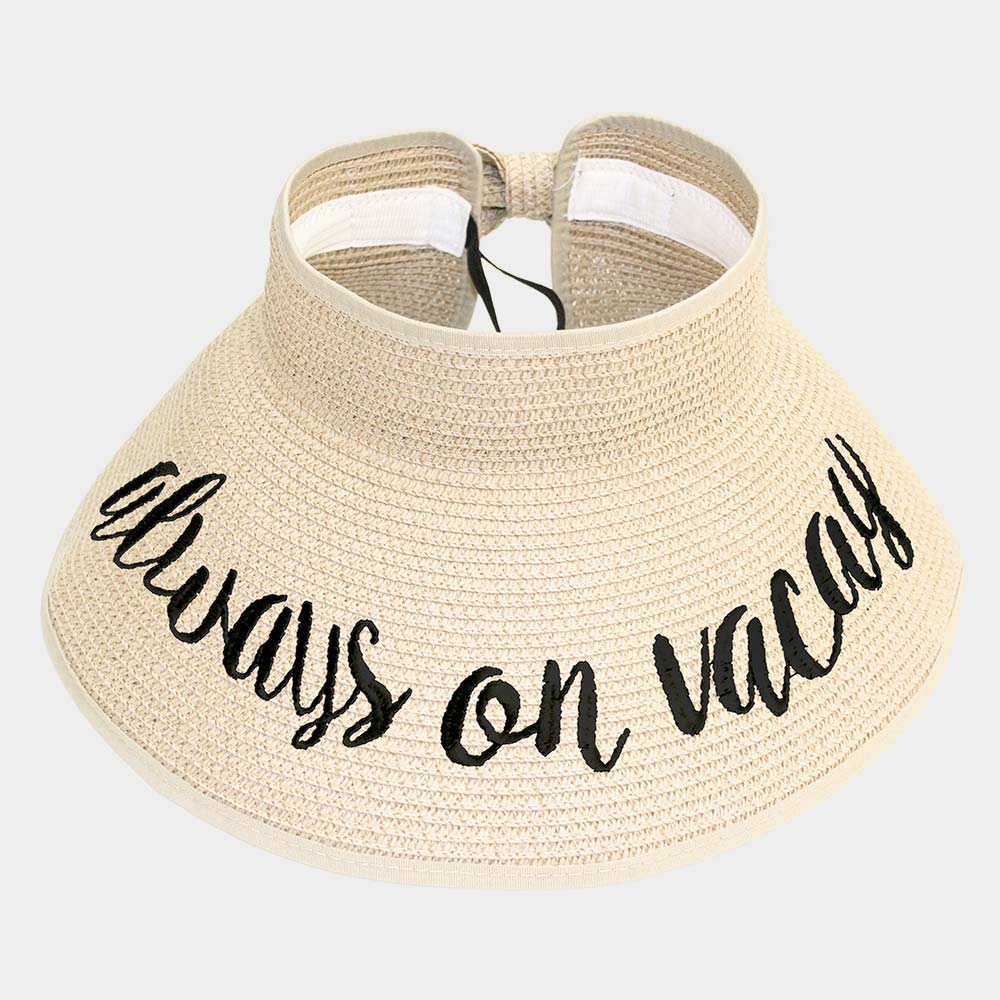 iLLASPARKZ always on vacay Message Roll Up Foldable Visor Sun Hat
