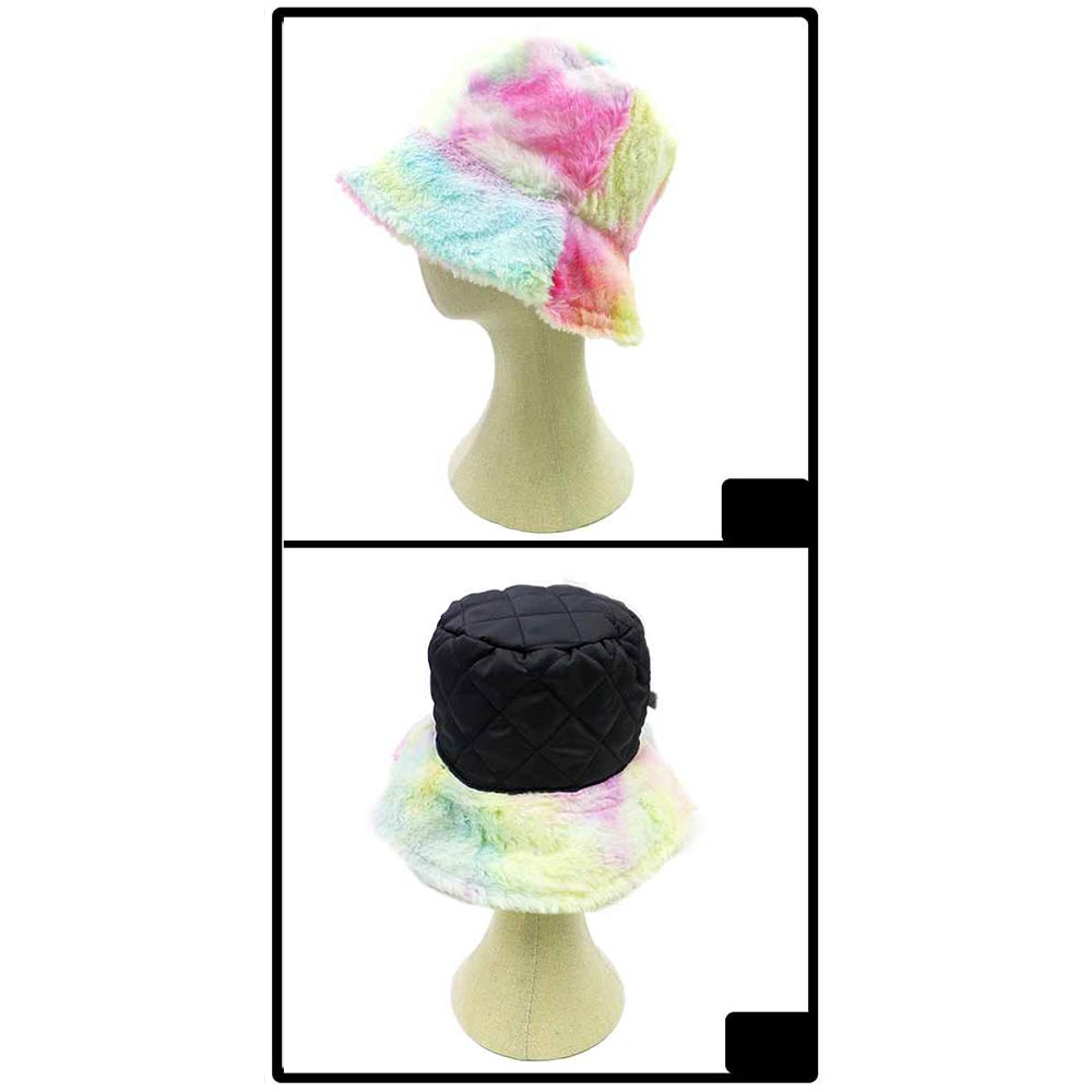 iLLASPARKZ Reversible Colorful Soft Faux Fur Bucket Hat