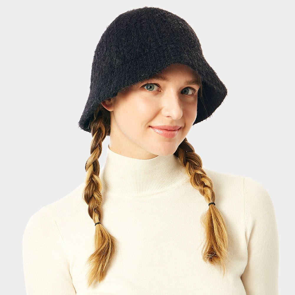 iLLASPARKZ Soft Cable Knit Solid Bucket Hat
