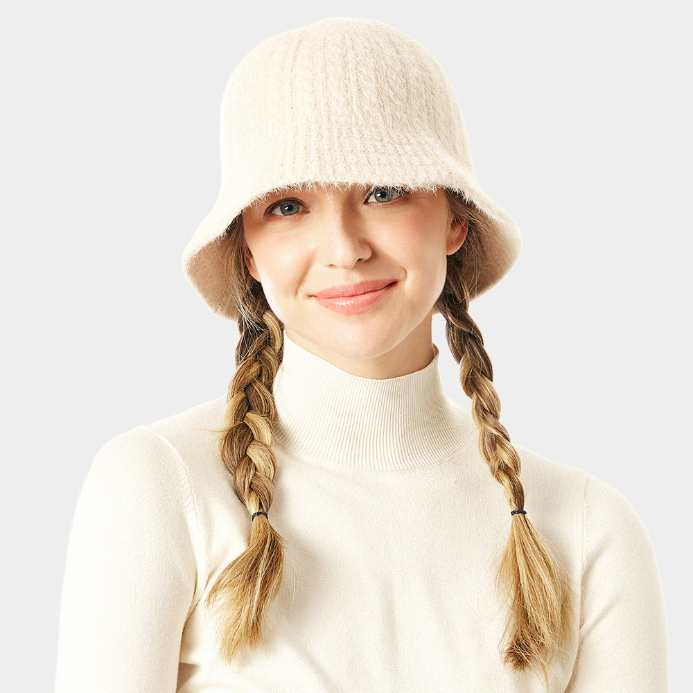 iLLASPARKZ Soft Cable Knit Solid Bucket Hat