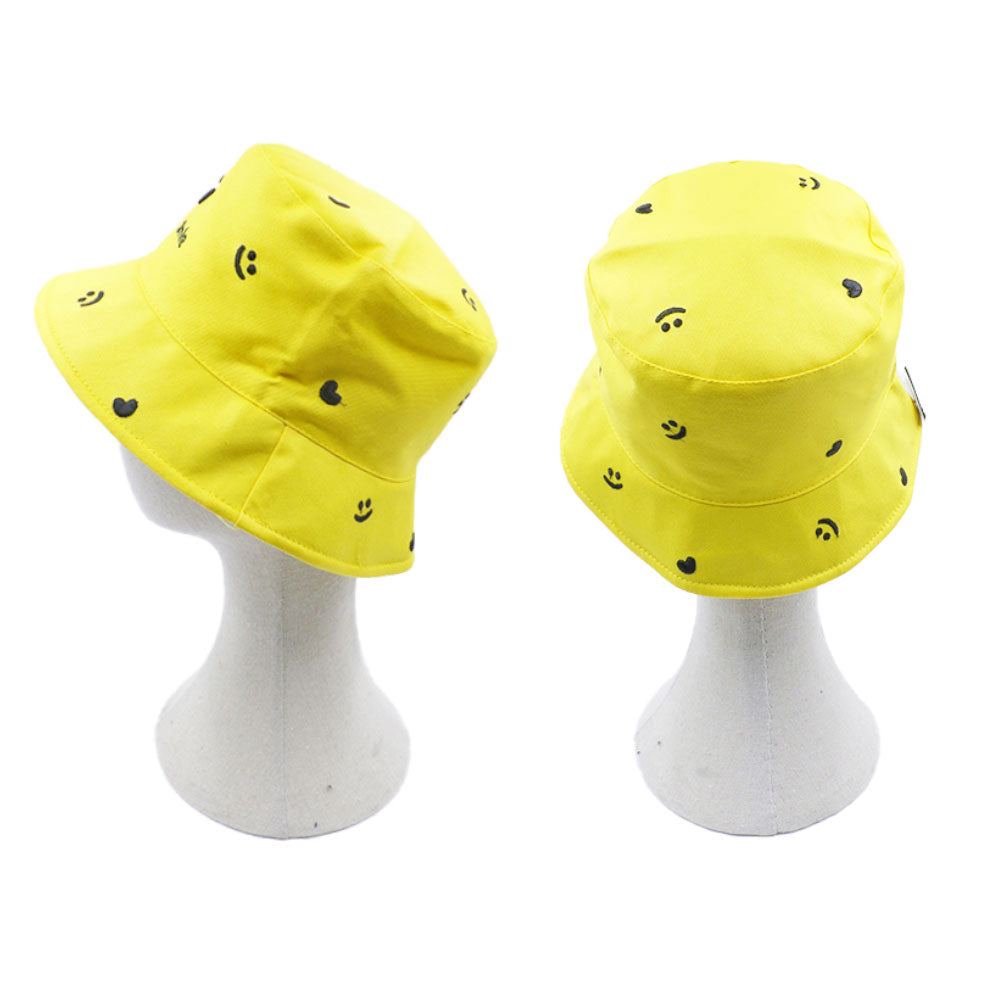 iLLASPARKZ Reversible Smile Message Heart Patterned Bucket Hat