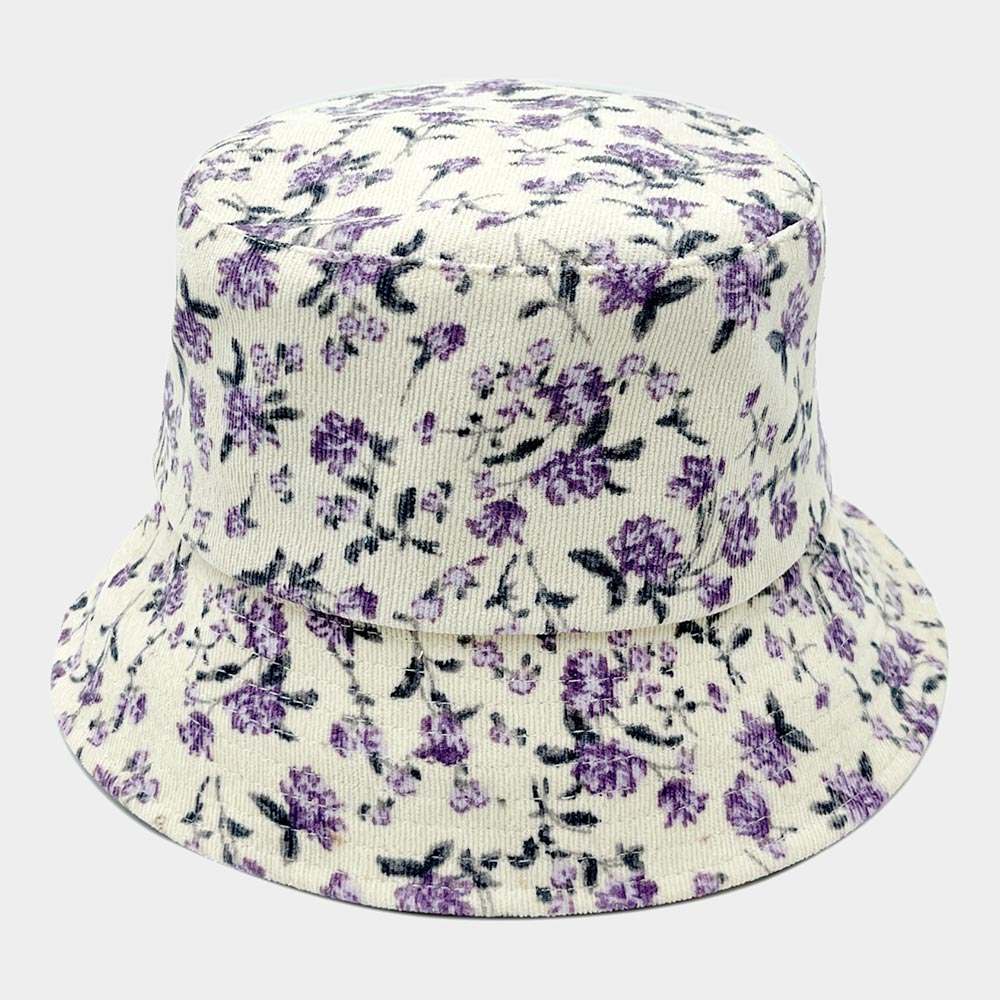 iLLASPARKZ Floral Printed Corduroy Bucket Hat