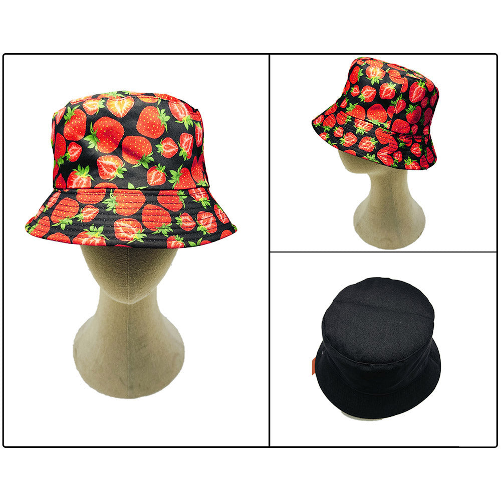 iLLASPARKZ Reversible Strawberry Print Bucket Hat