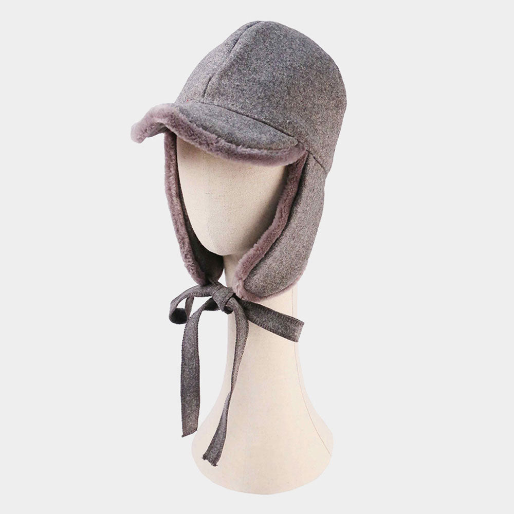 iLLASPARKZ Wool Trapper Ribbon Closure Hat