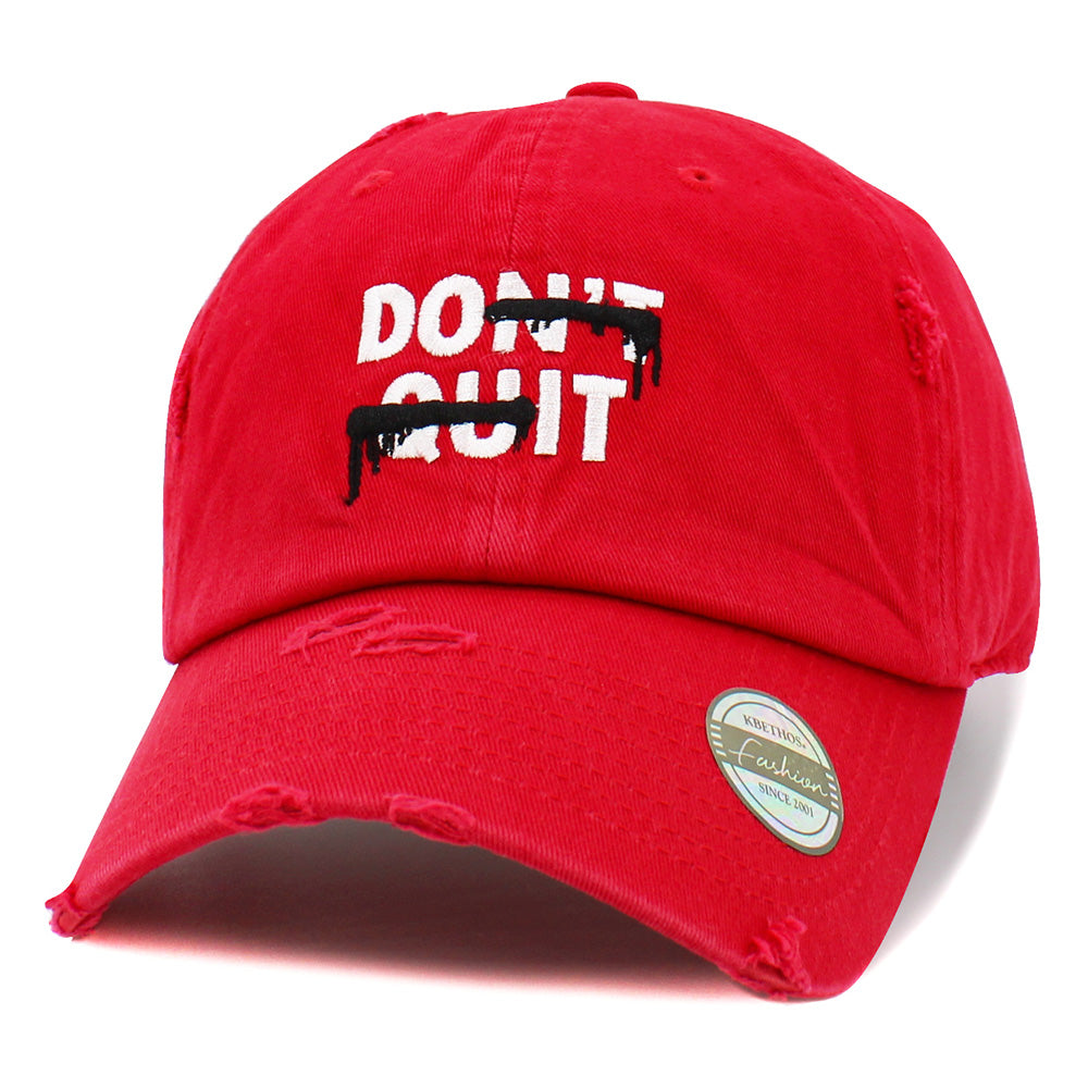 iLLASPARKZ DONT QUIT Message Embroidered Vintage Baseball Cap