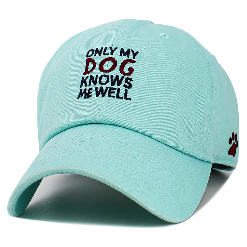 iLLASPARKZ ONLY MY DOG KNOWS ME WELL Message Embroidered Baseball Cap