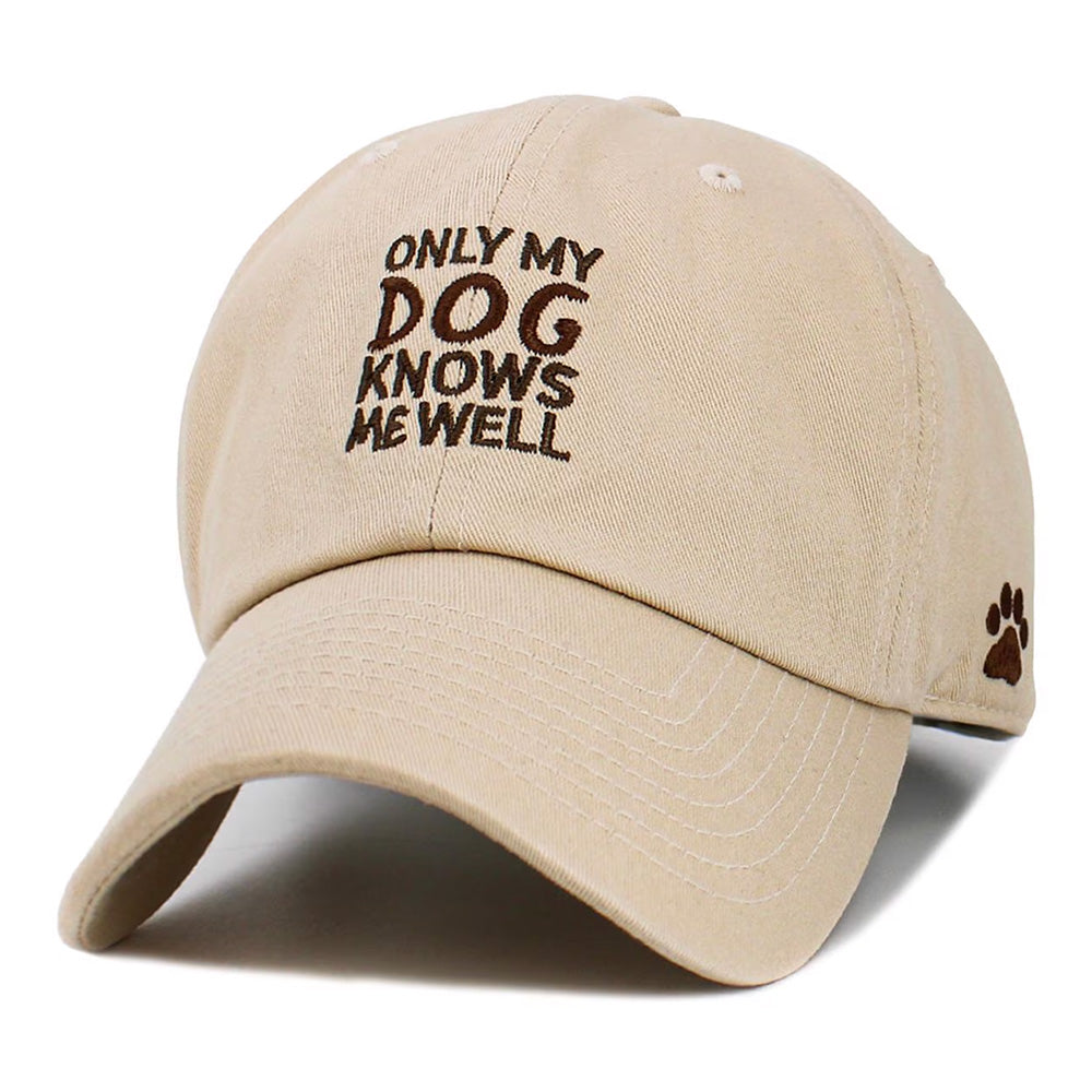 iLLASPARKZ ONLY MY DOG KNOWS ME WELL Message Embroidered Baseball Cap