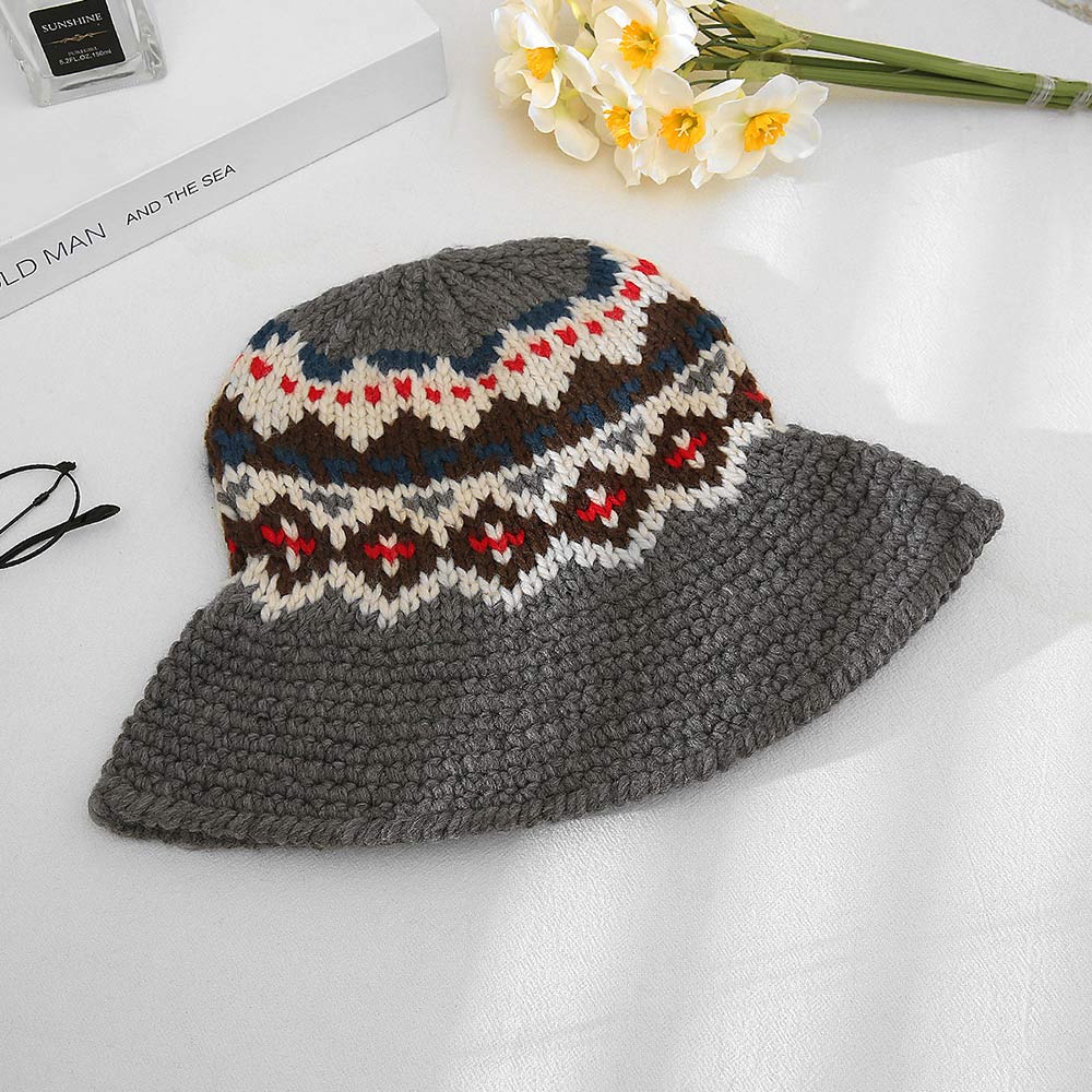 iLLASPARKZ Nordic Pattern Knitted Bucket Hat