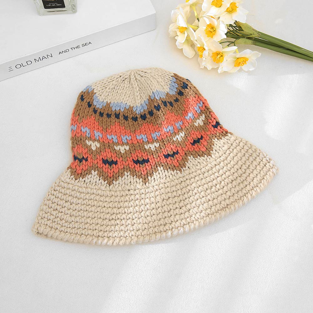 iLLASPARKZ Nordic Pattern Knitted Bucket Hat
