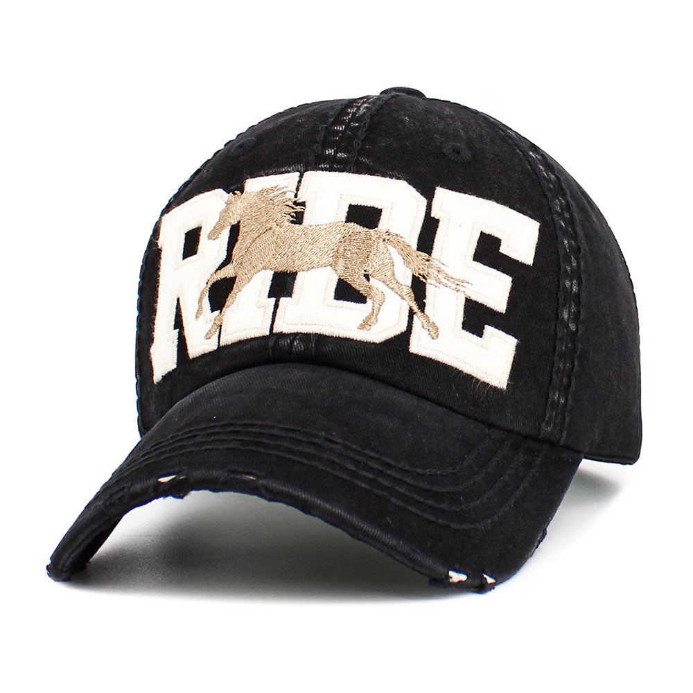 iLLASPARKZ RIDE Message Western Horse Embroidered Vintage Baseball Cap