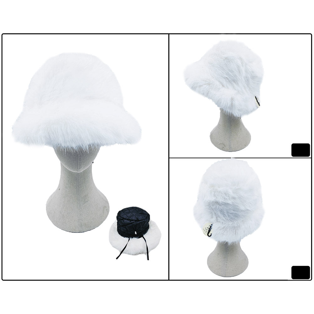 iLLASPARKZ Fuzzy Faux Fur Bucket Hat
