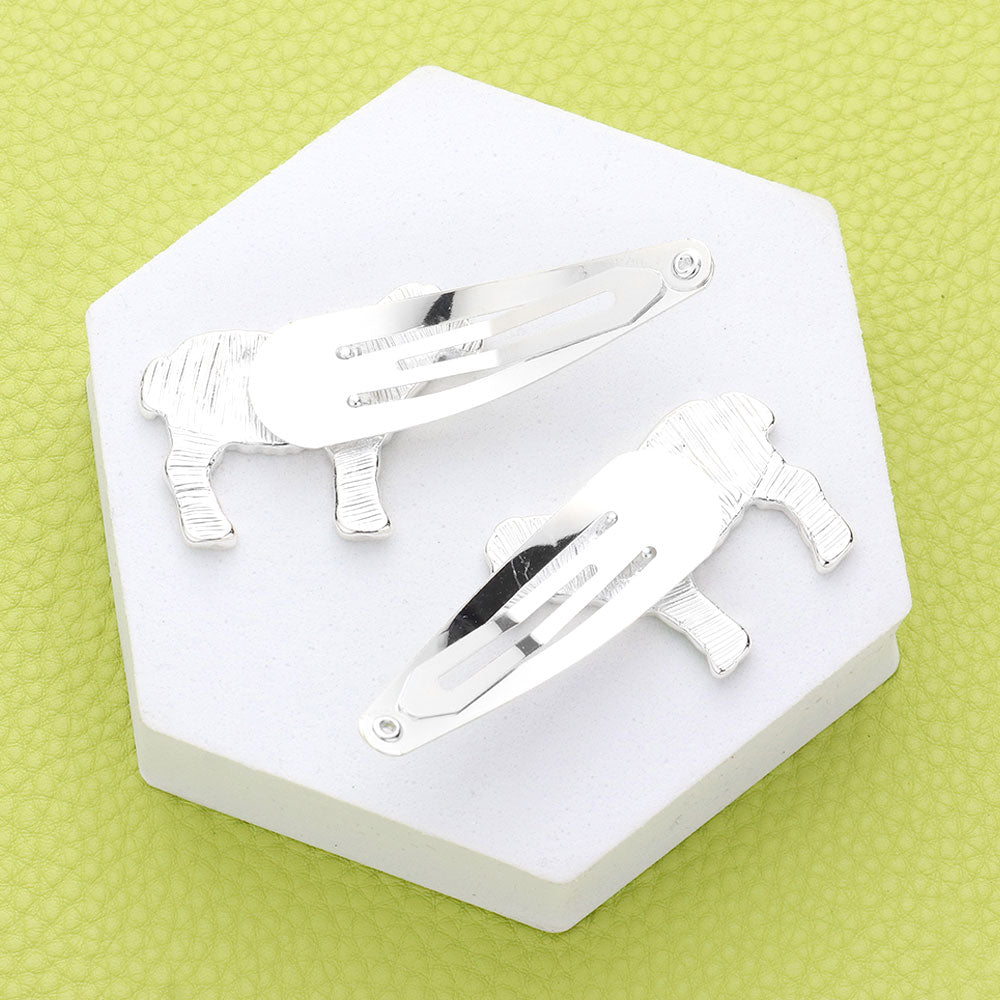 iLLASPARKZ 2PCS - Flower Butterfly Patterned Sheep Snap Hair Clips