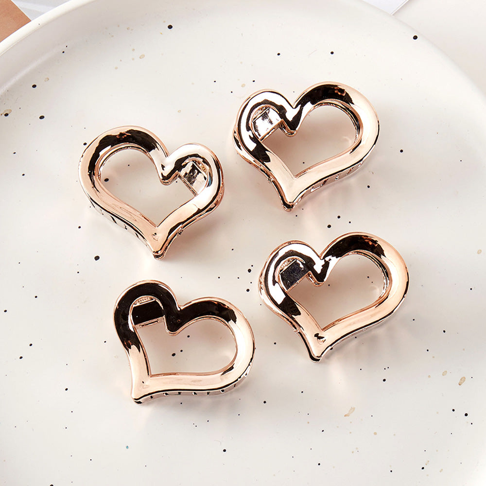 iLLASPARKZ 4PCS - Open Heart Hair Claw Clips