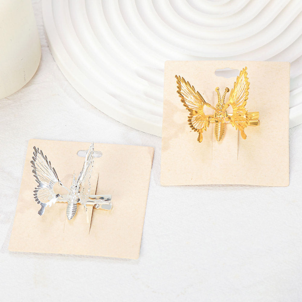 iLLASPARKZ Metal Butterfly Snap Alligator Hair Clip