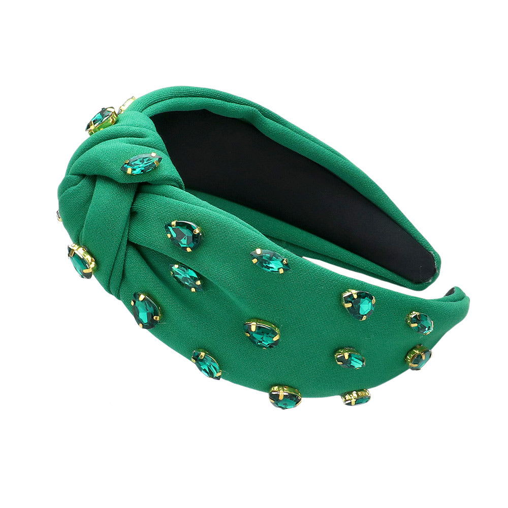 iLLASPARKZ Stone Cluster Embellished Christmas Knot Headband