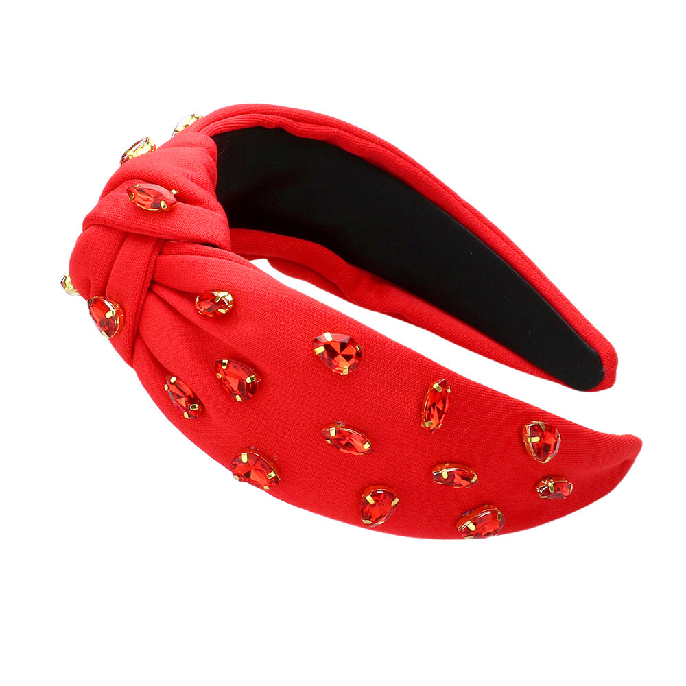 iLLASPARKZ Stone Cluster Embellished Christmas Knot Headband