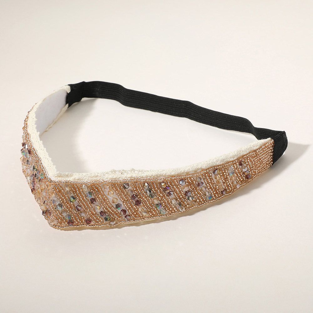 iLLASPARKZ Lace Beads Embellished Stretch Headband