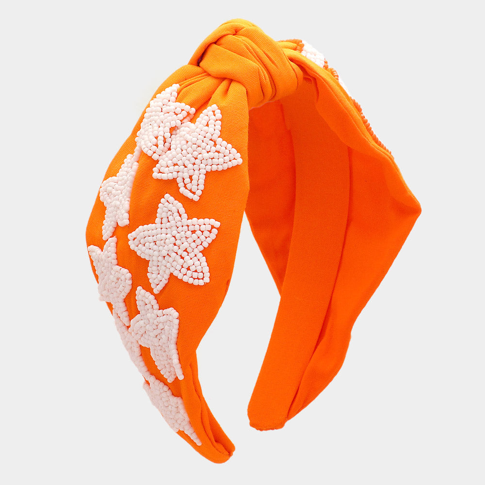 iLLASPARKZ Game Day Seed Beaded ACE Message Star Knot Burnout Headband