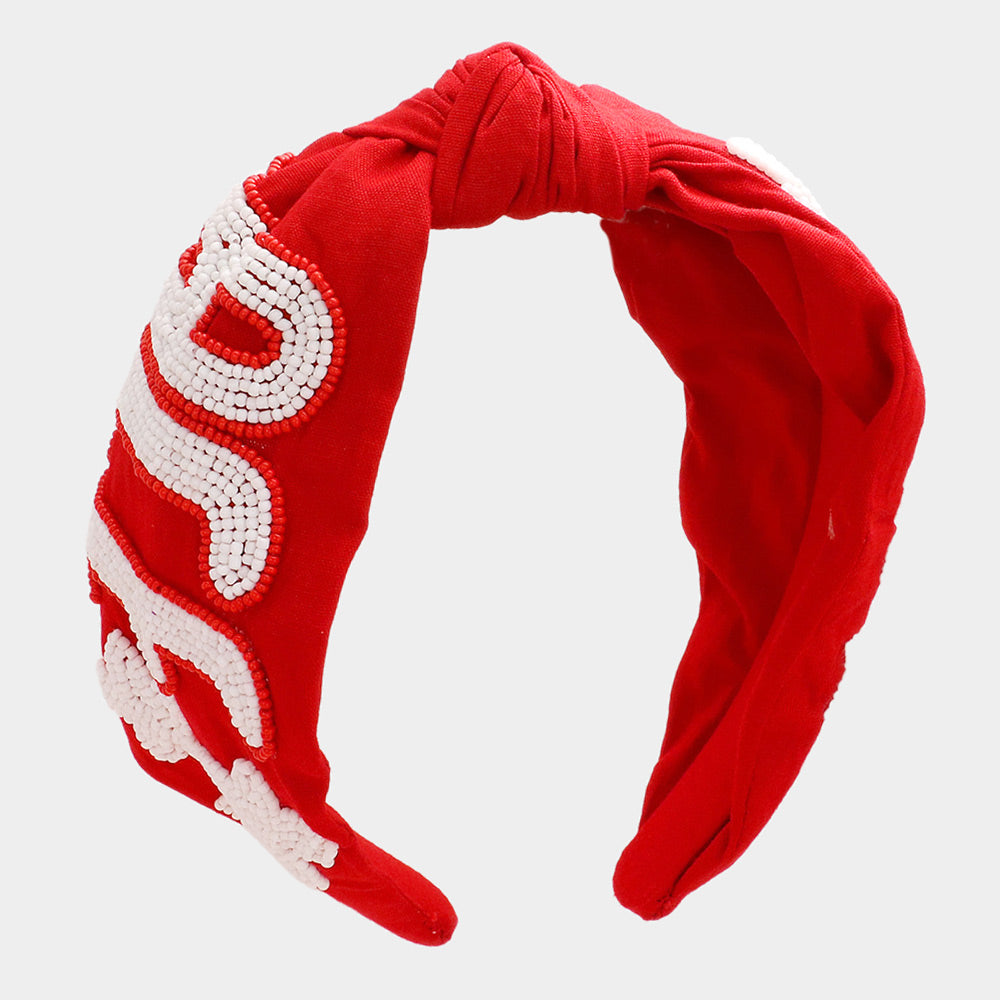 iLLASPARKZ Game Day Seed Beaded ACE Message Star Knot Burnout Headband