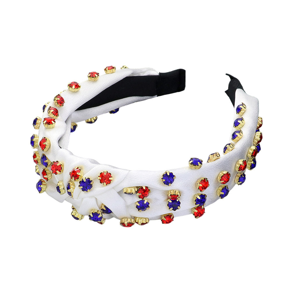 iLLASPARKZ Glass Stone Cluster Decorated Knot Headband