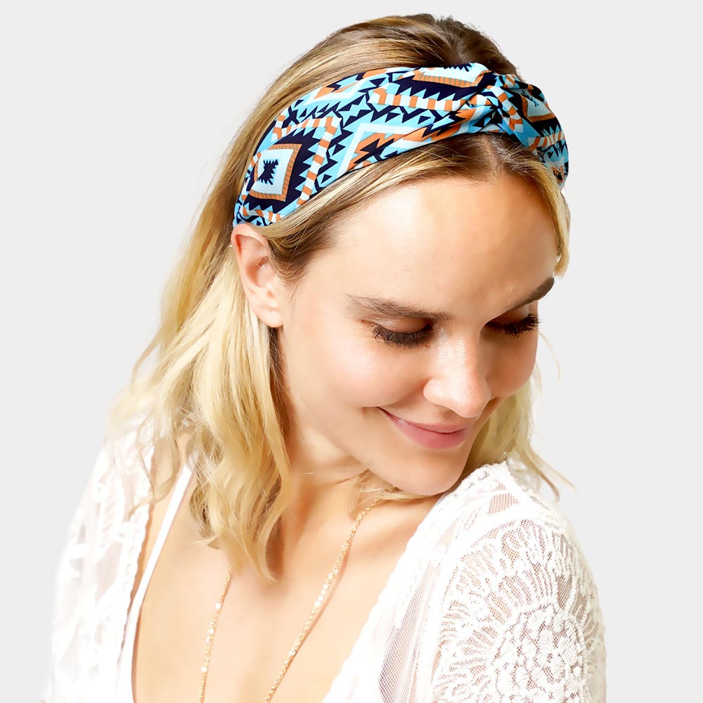 iLLASPARKZ Aztec Patterned Twisted Headband