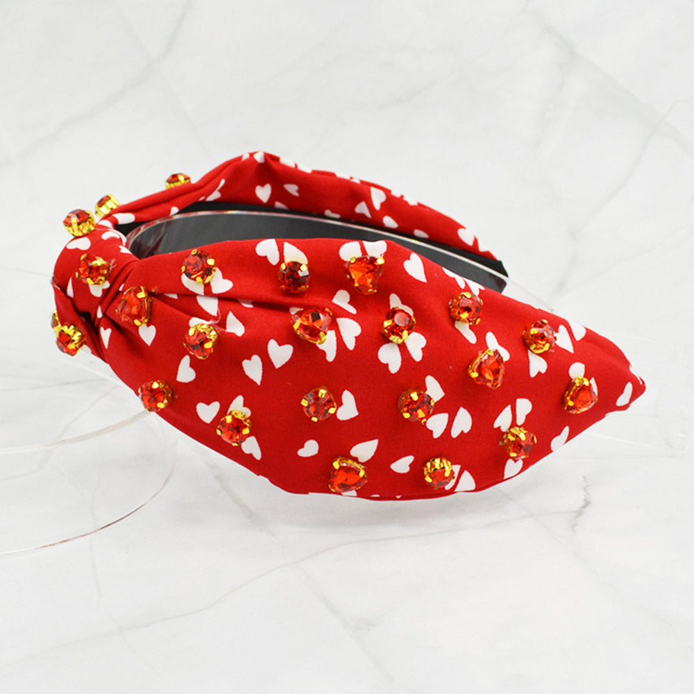 iLLASPARKZ Heart Stone Embellished Knot Headband